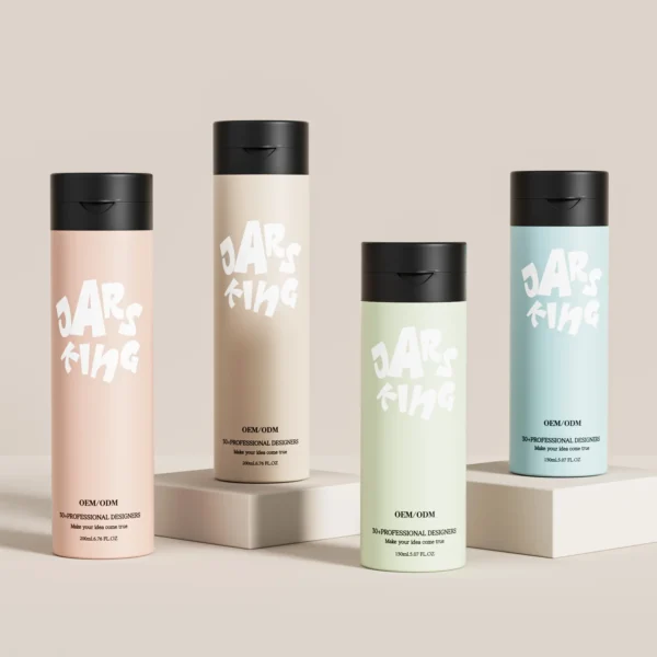 Colorful empty cream jars