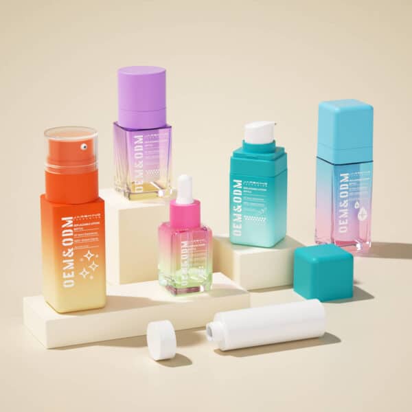 Refillable Lotion Airless Pump Glass Container Dropper Bottle