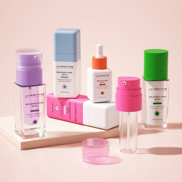 Refillable Lotion Airless Pump Glass Container Dropper Bottle