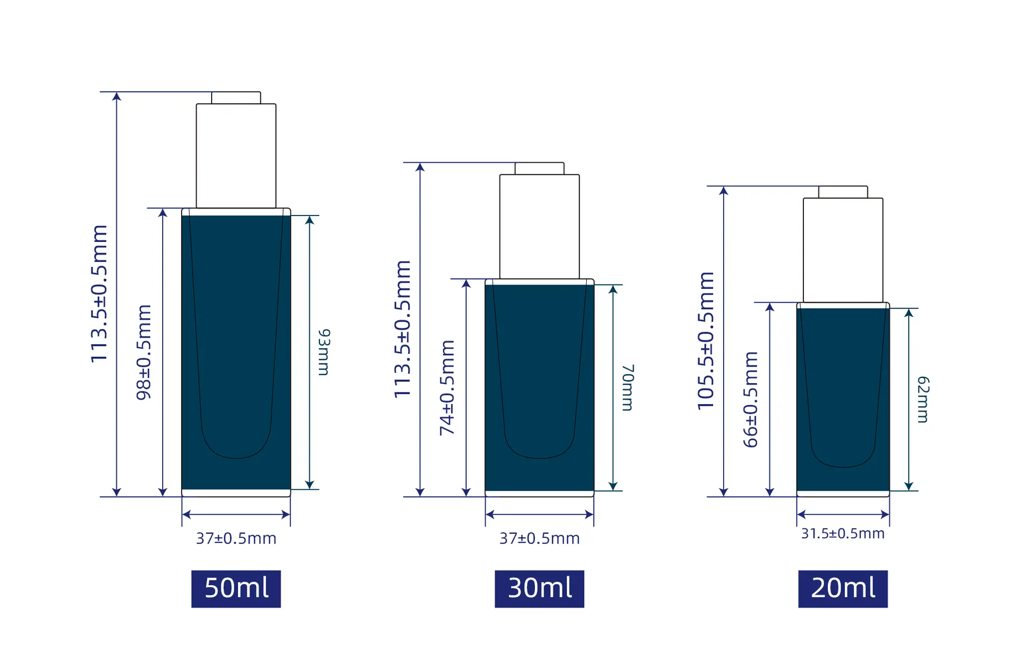 20ml 30ml 50ml dropper bottle