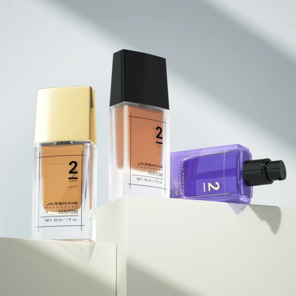 Square Foundation Glass Bottle with Pump