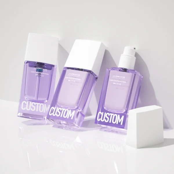 Square Foundation Glass Bottle with Pump