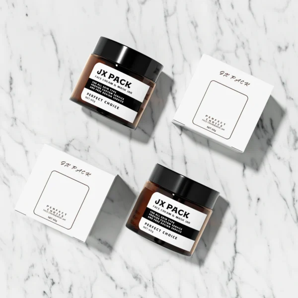 Amber Cosmetic Glass Jar with Lids