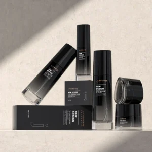 black skincare packaging