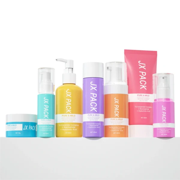 skincare in blue bottle