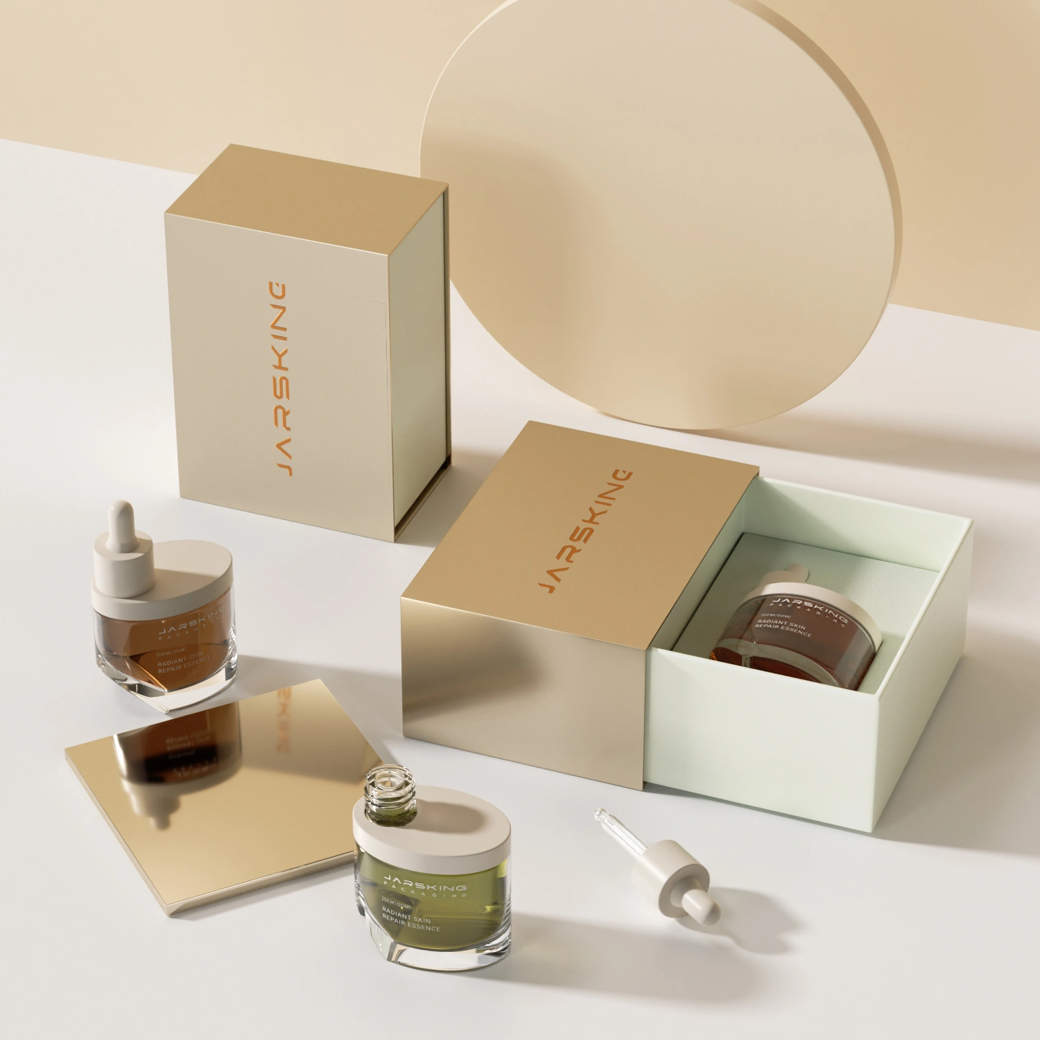 Skincare packaging with rigid gift box