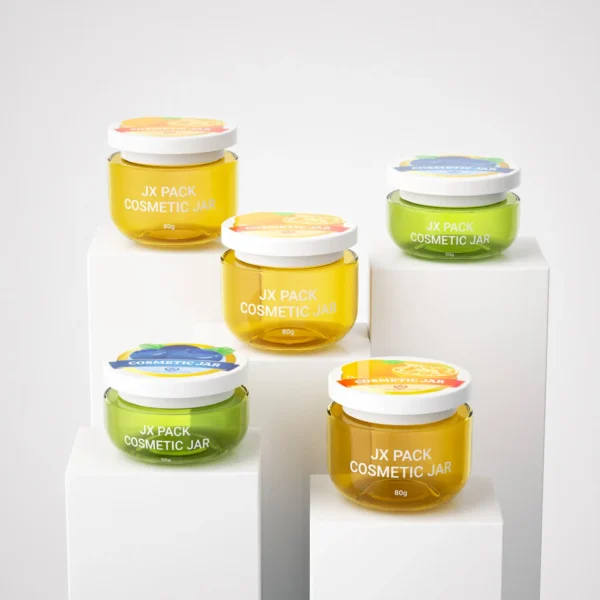 transparent wide mouth jar for scrub and cream