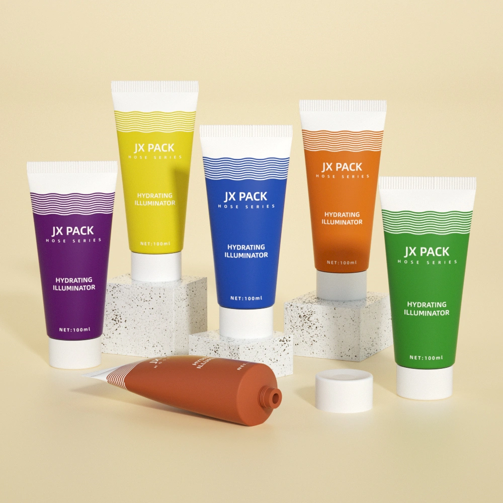 china square tube design cosmetic bottle