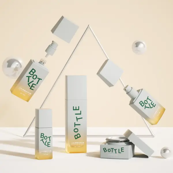 frosted glass cosmetic packaging set