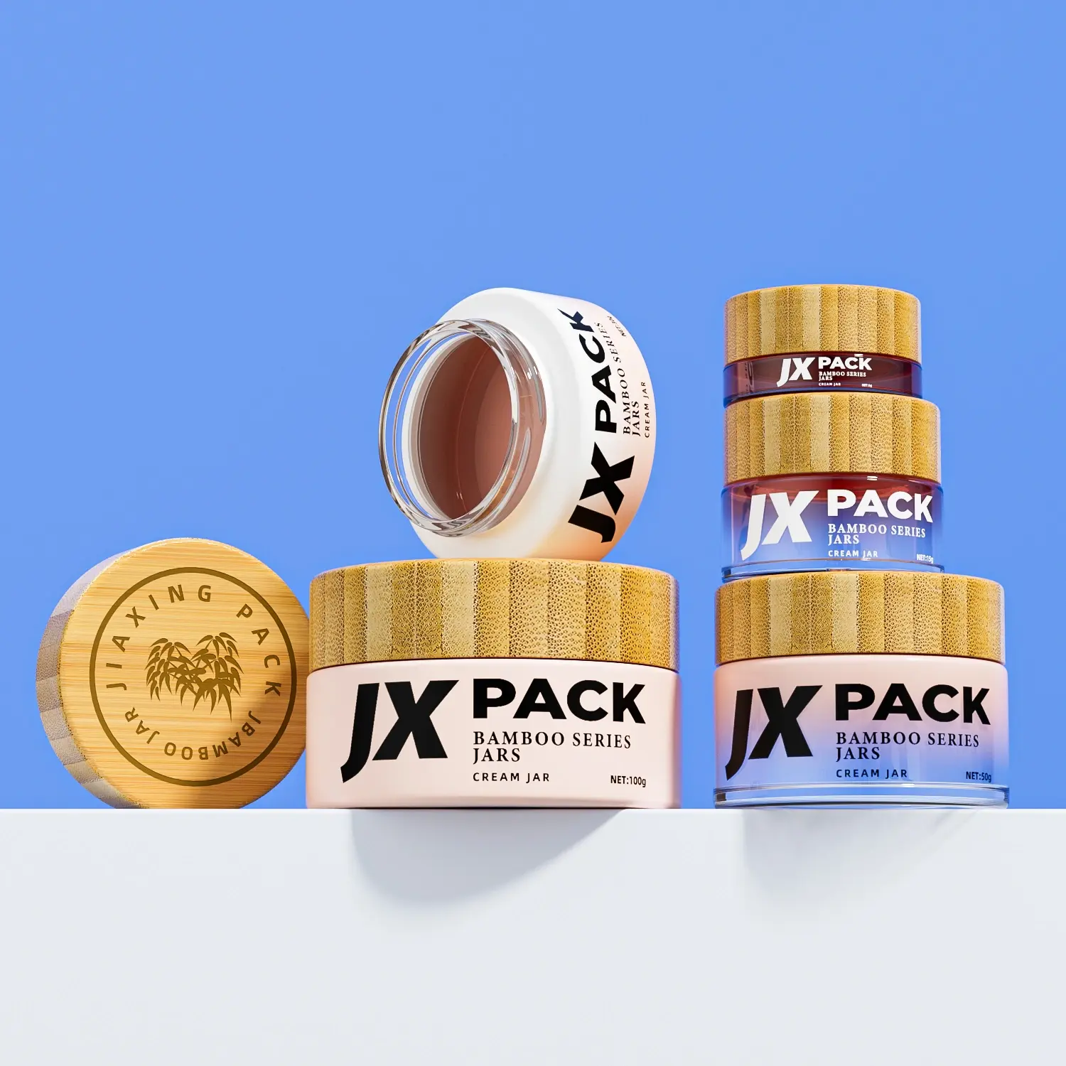 glass bottle with bamboo lid