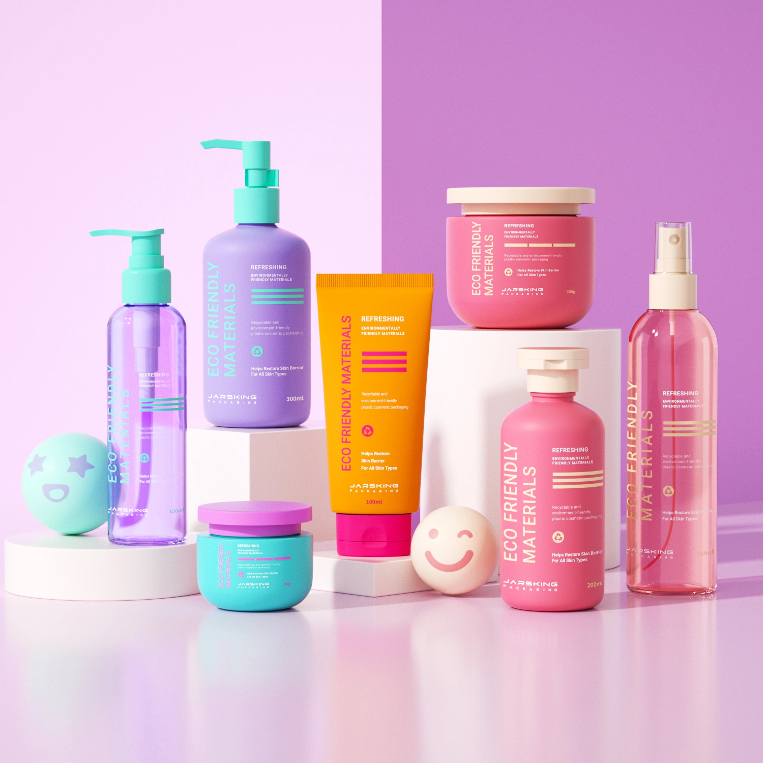 refillable glass bottle and jars for clean beauty brands