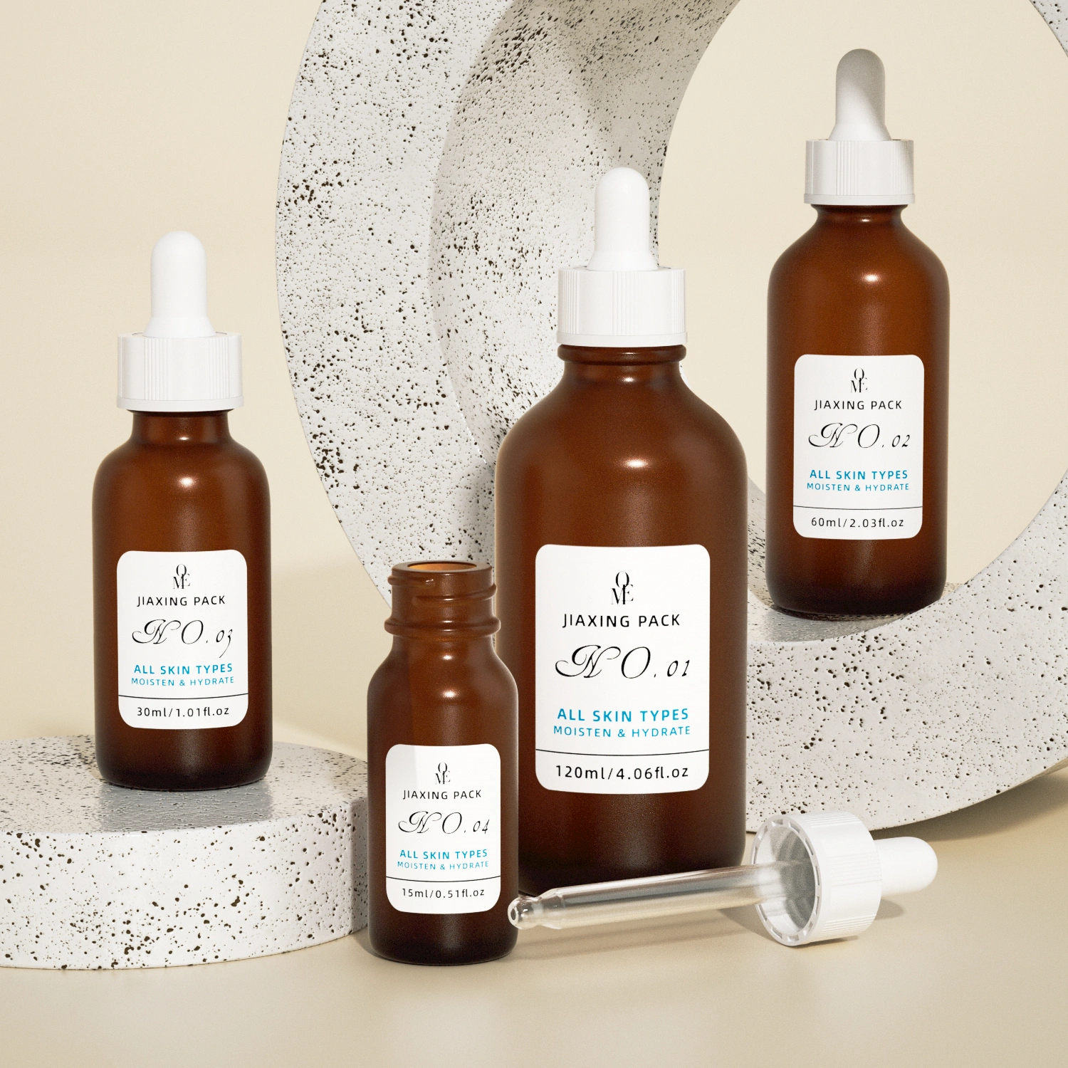 amber serum bottles