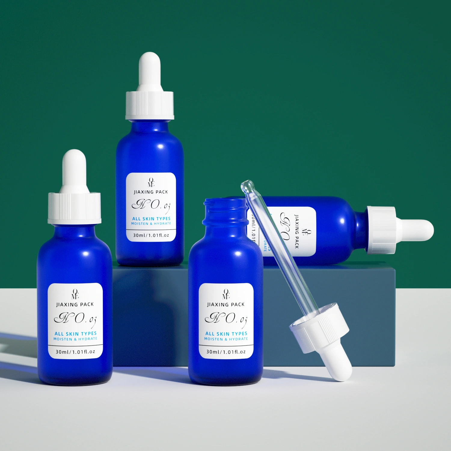 blue serum bottle