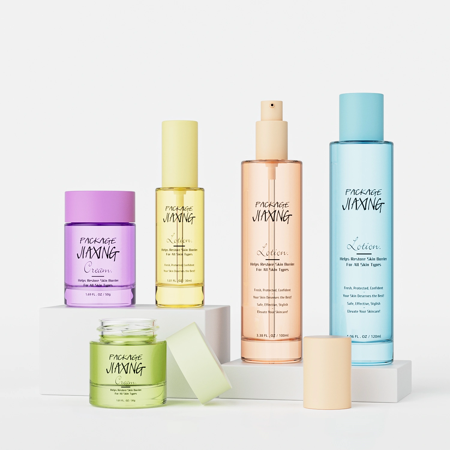 skincare bottles packaging