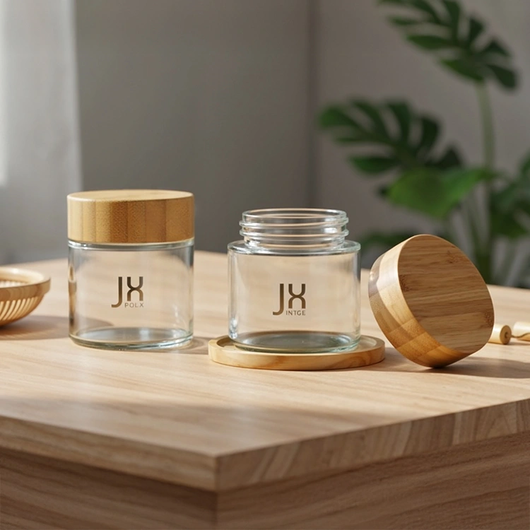 glass container bamboo lid