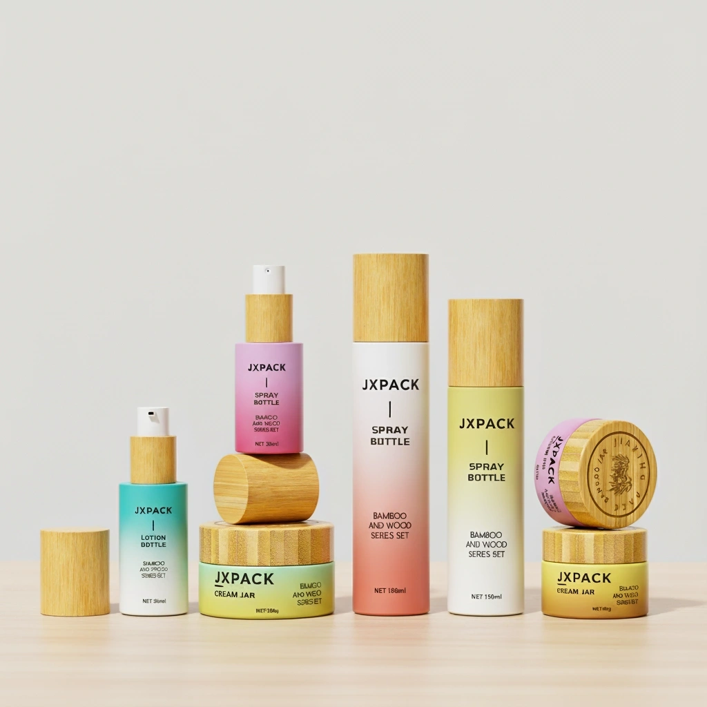 eco-friendly bamboo bottles and jars