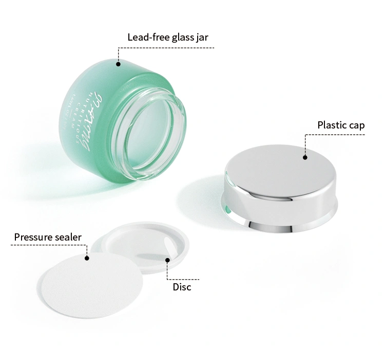 Frosted blue glass cosmetic bottle