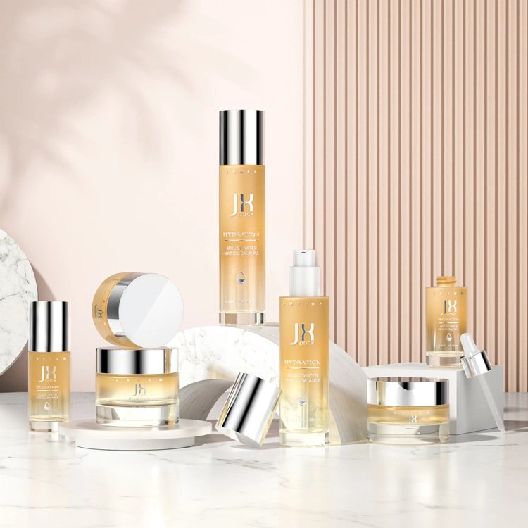 Gradient glass cosmetic bottles