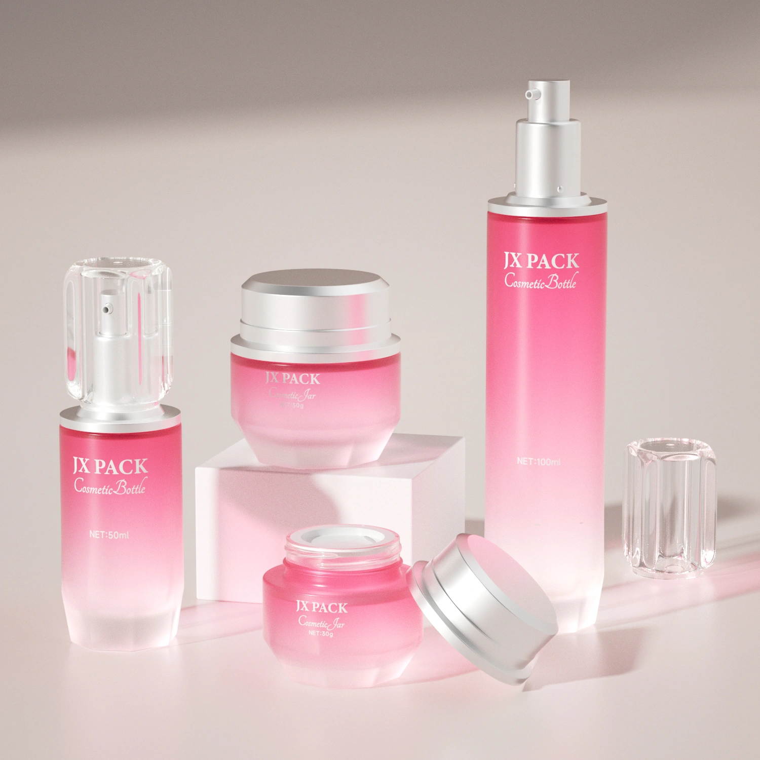 Refillable glass skincare bottles