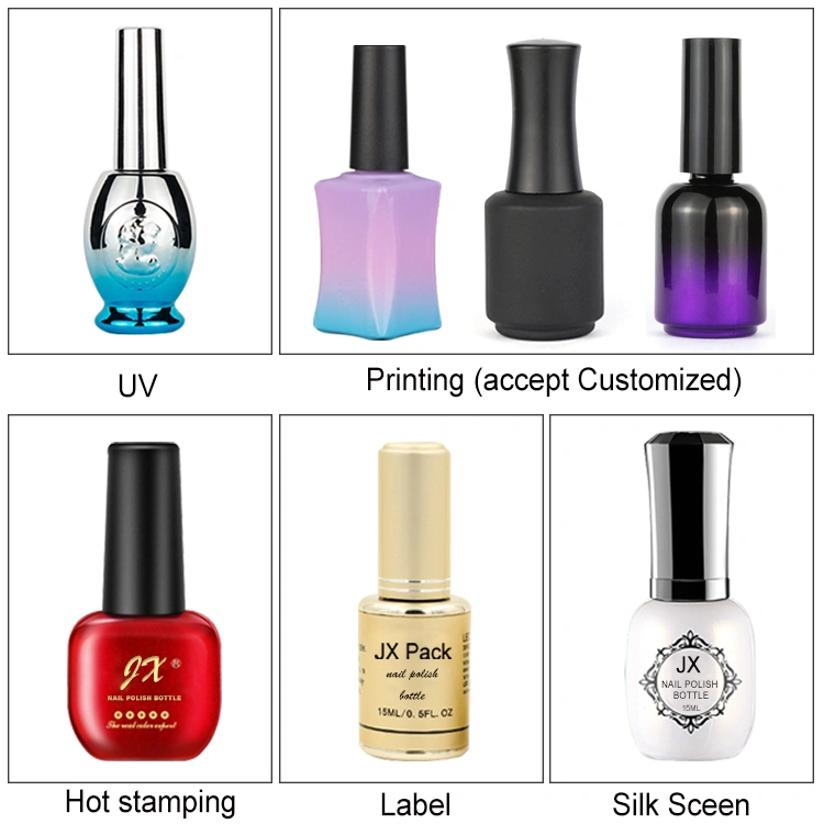 Clear glass nail polish bottle