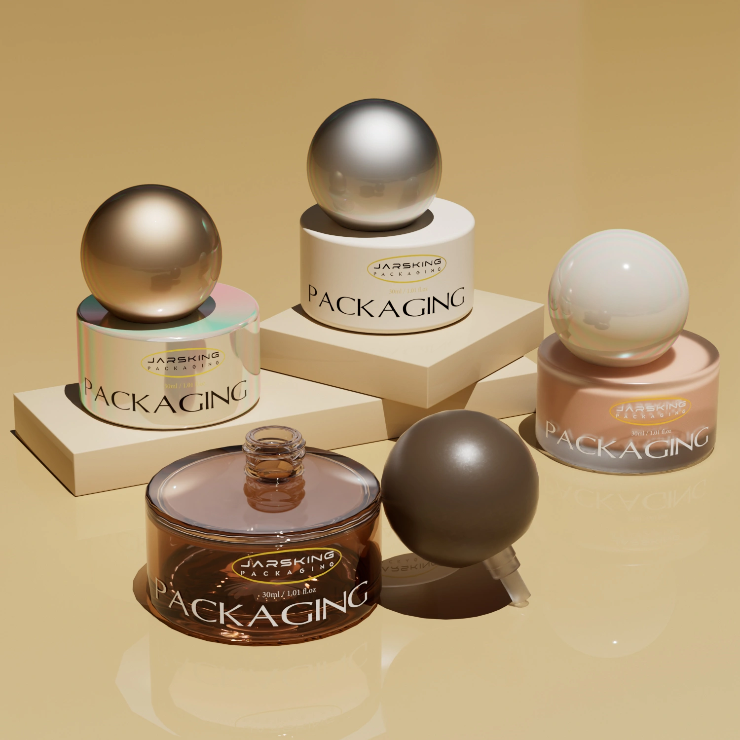 Glass foundation bottle with pump