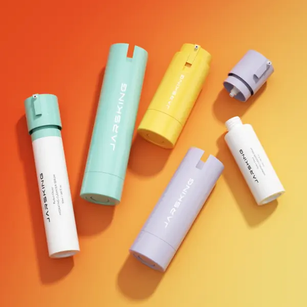 Refillable airless pump bottle