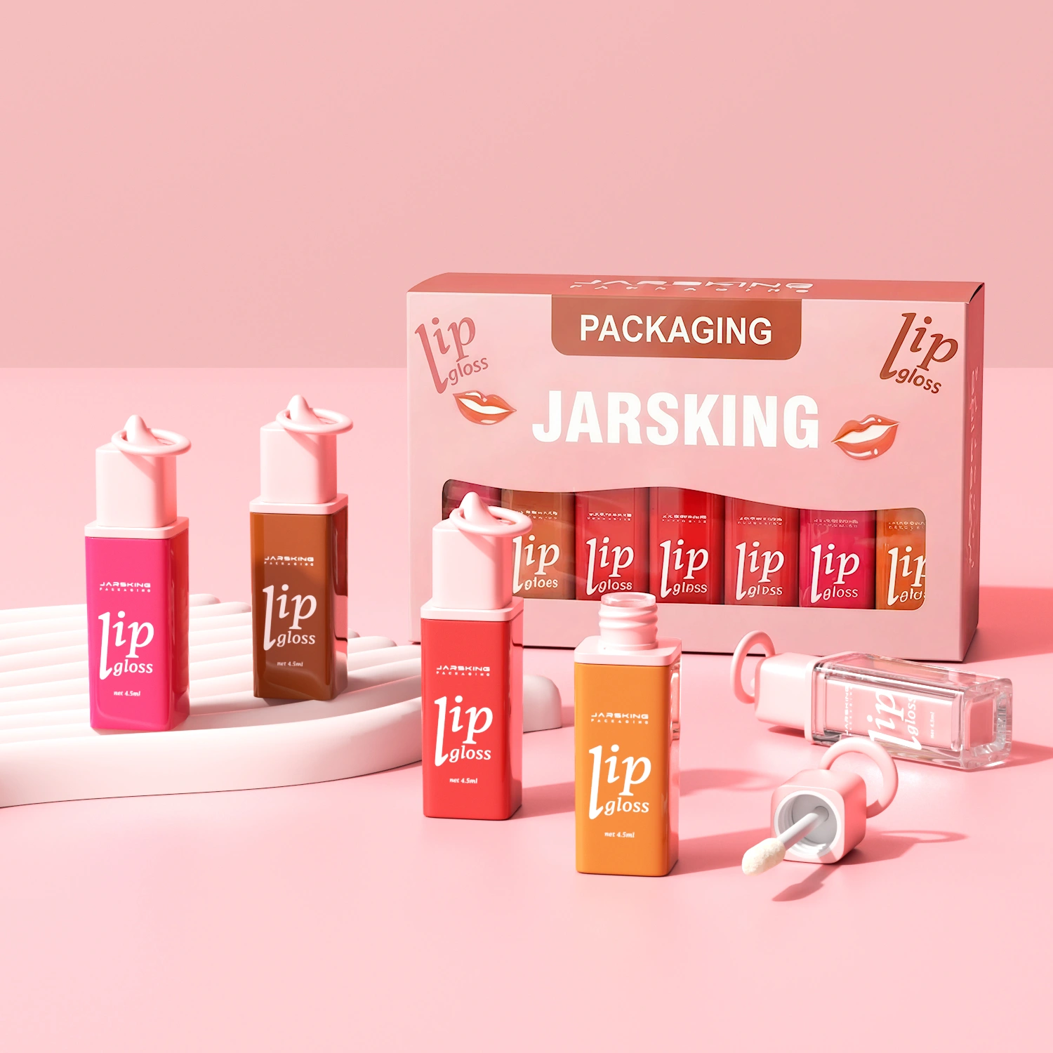 Custom lip gloss gift set packaging