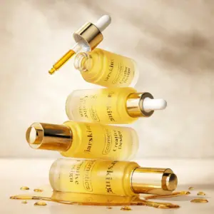 Small plastic cosmetic bottles