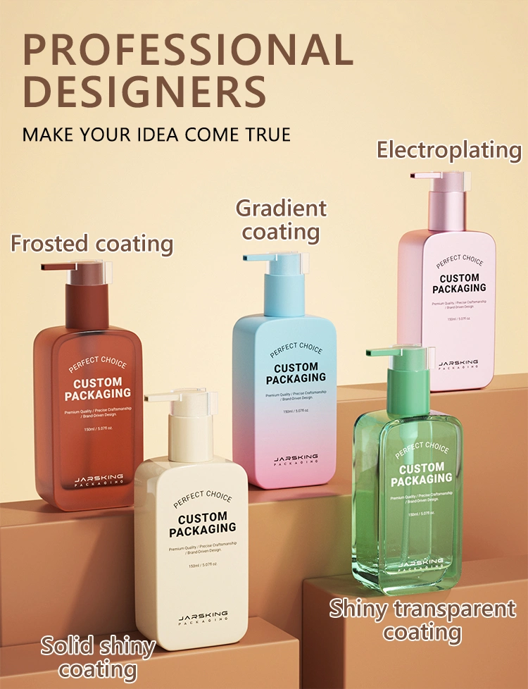 Square glass lotion bottle