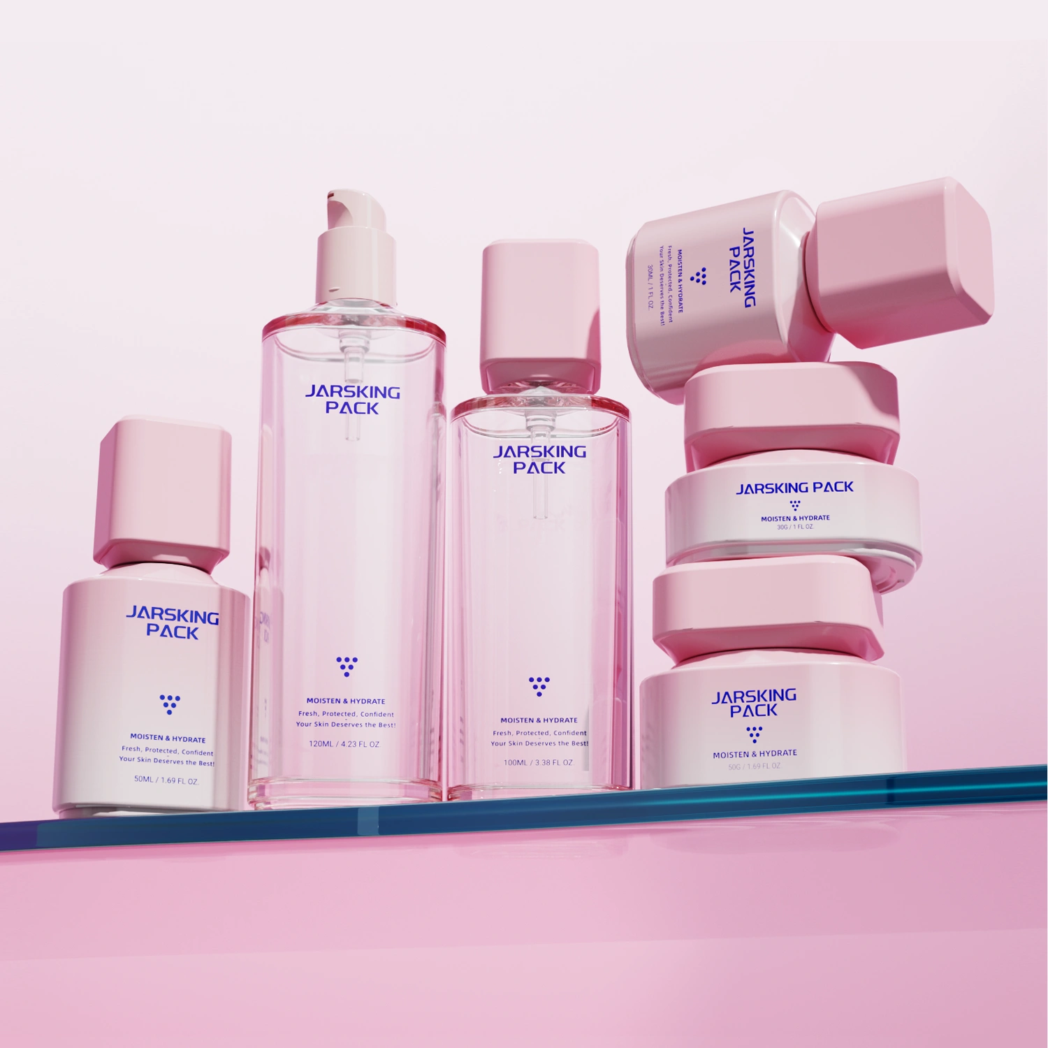 Comprehensive skincare packaging set