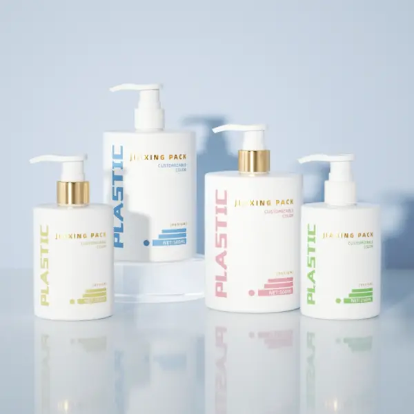 Custom color PET shampoo bottles