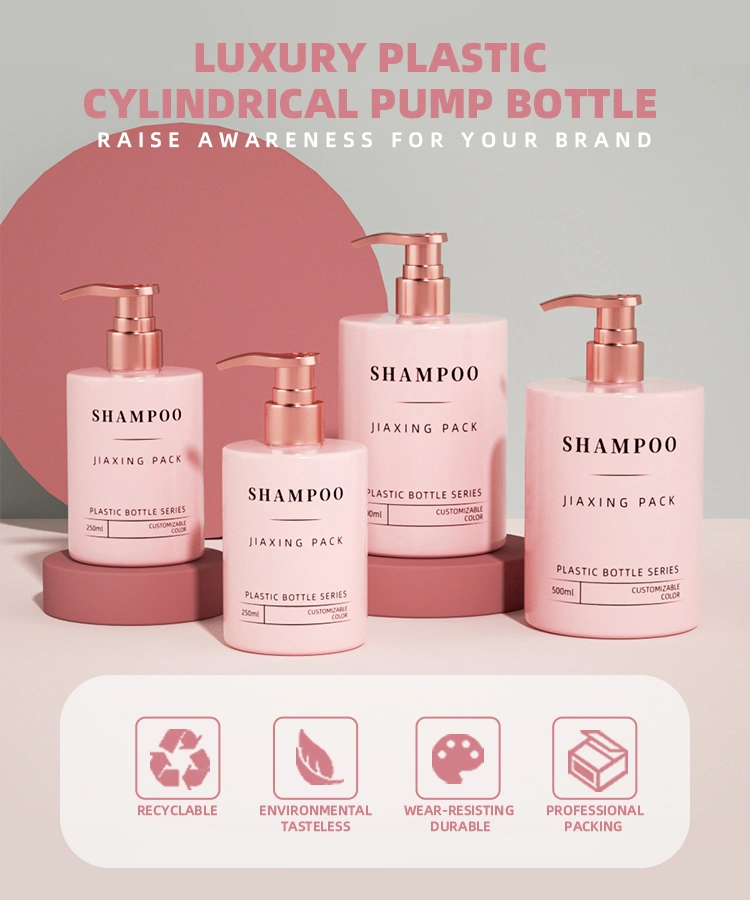 Luxury plastic bottle with rose gold pump