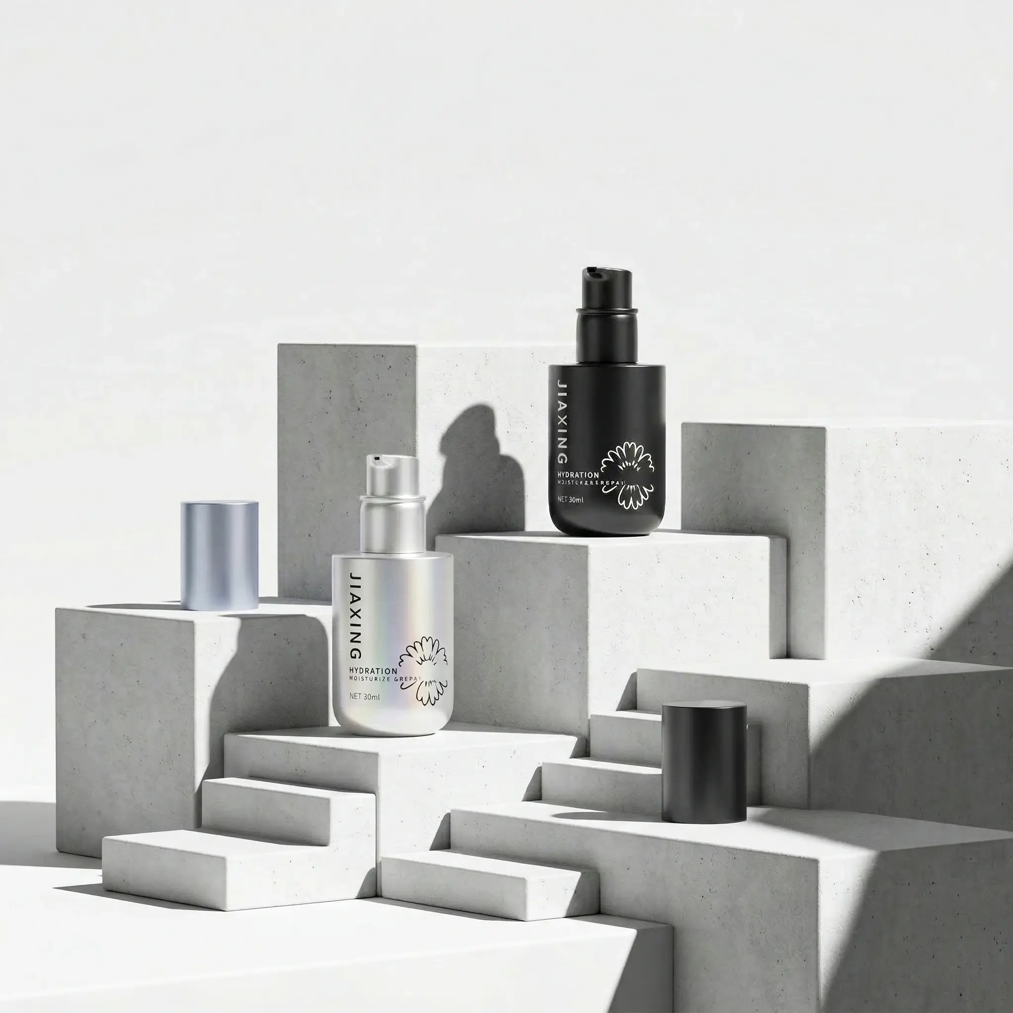 Matte color coated cosmetic bottle
