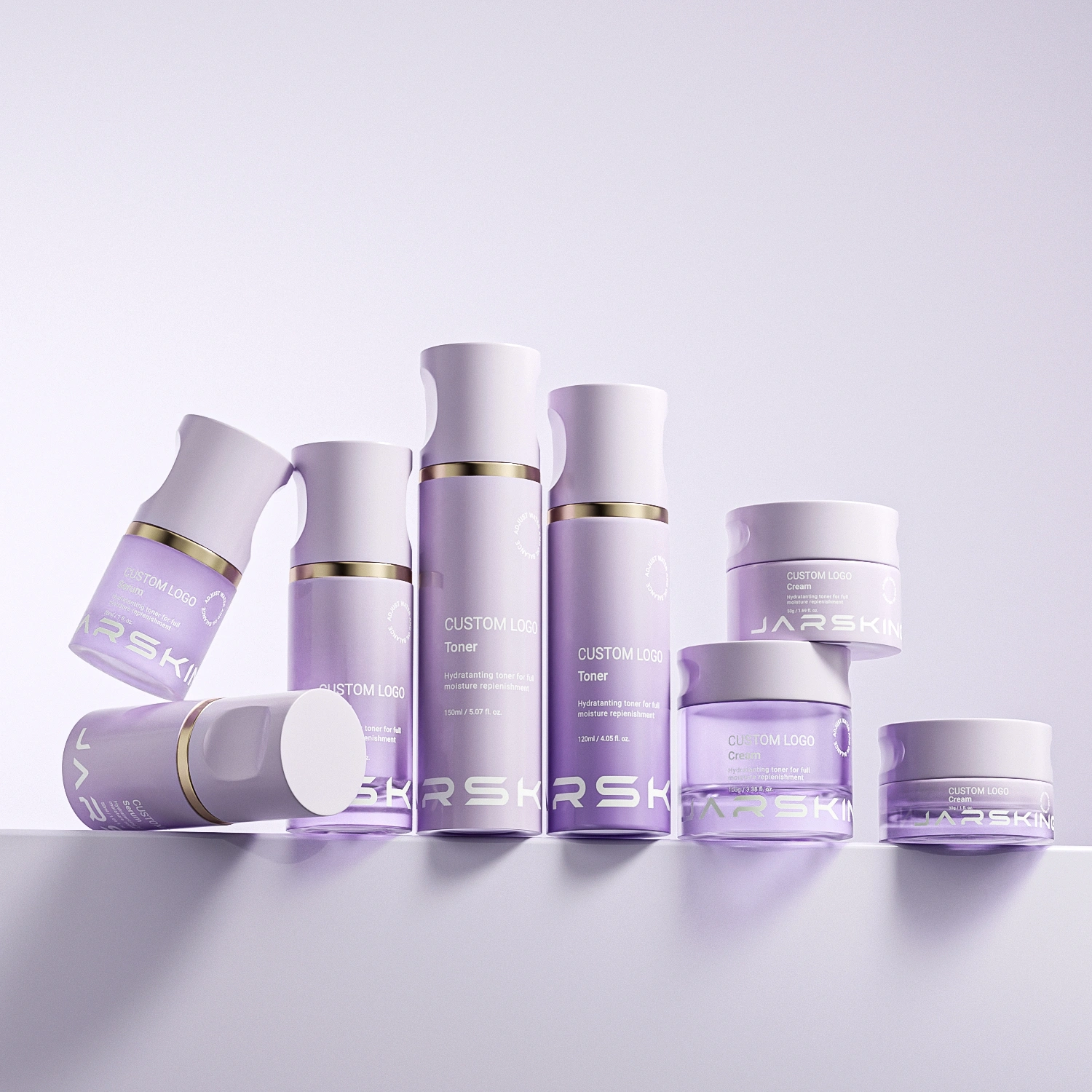 Concave cosmetic bottle design