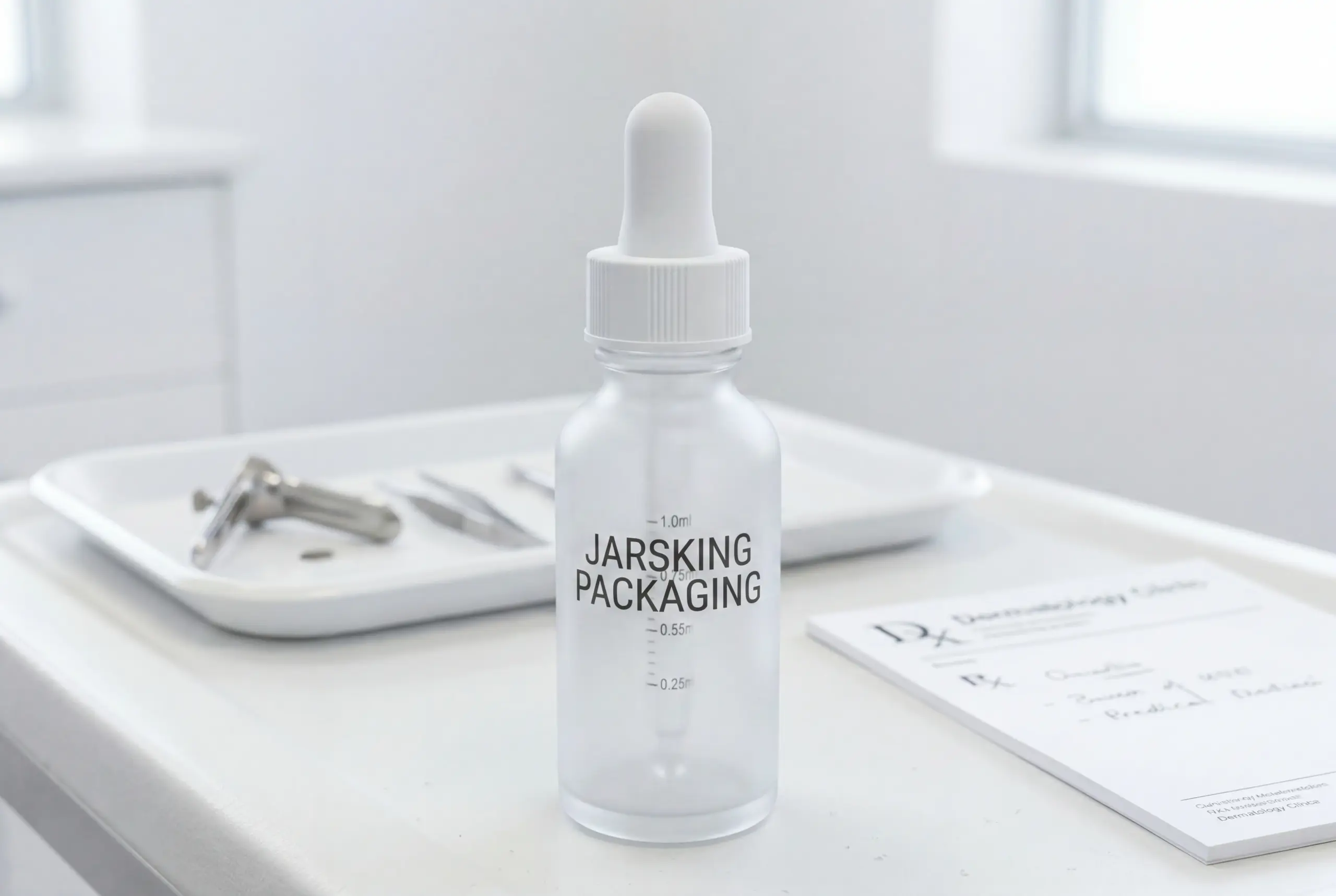 Dermatology-Inspired serum bottle