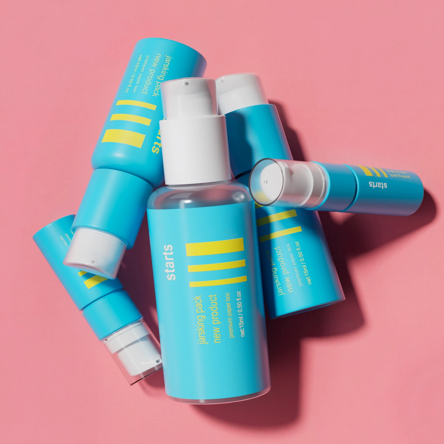 Robust plastic pump bottle set