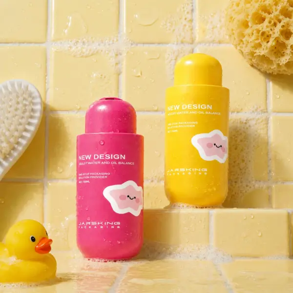 Body wash bottle with custom pump