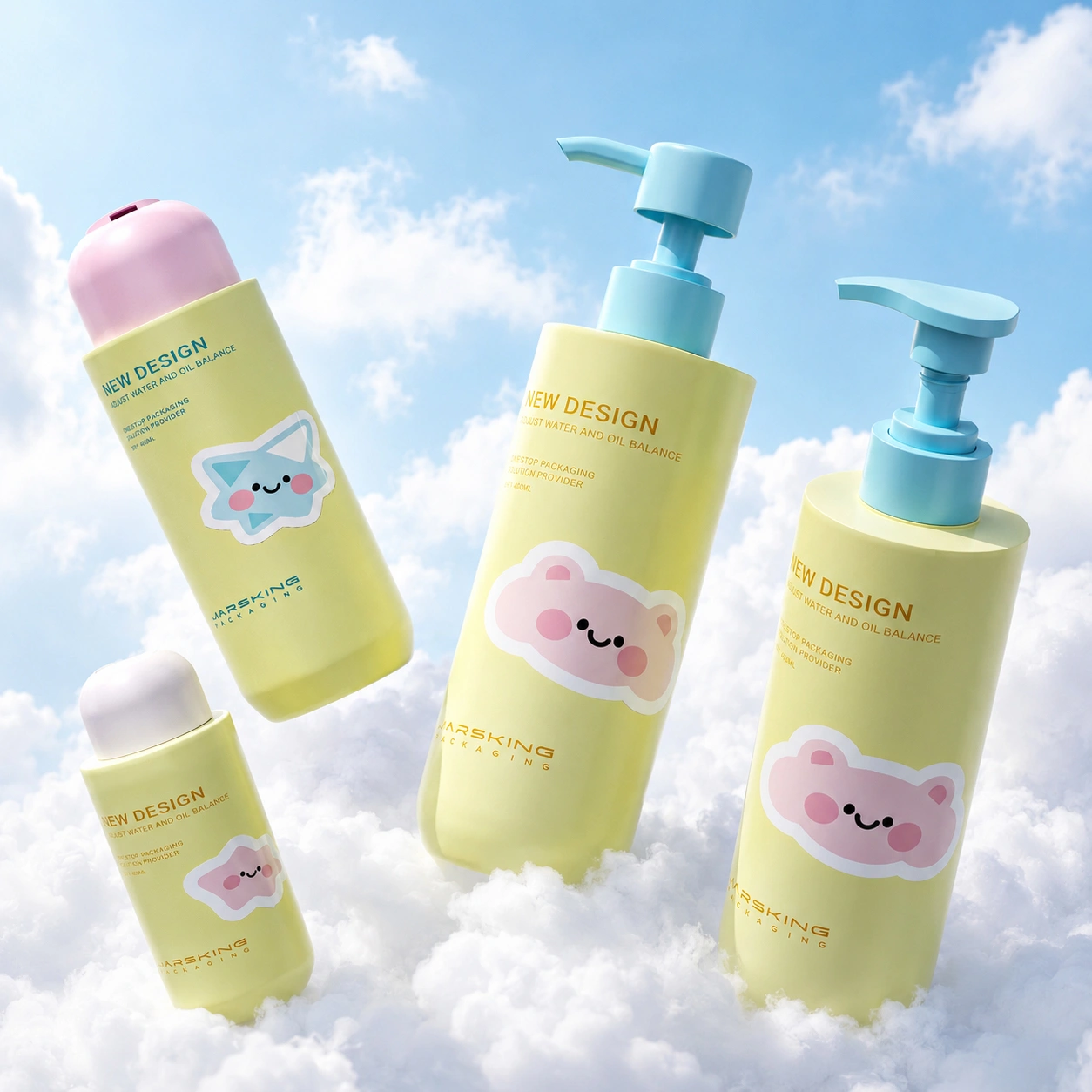 Cohesive body care packaging set