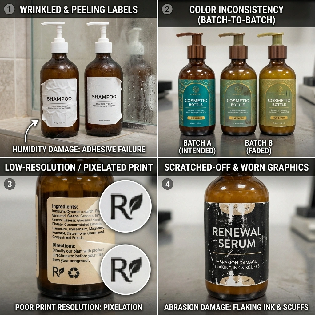 Packaging issues that can occur with shampoo bottles