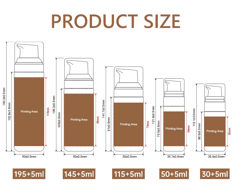 Dual-Chamber Bottle size