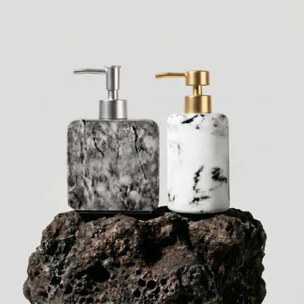 Travertine finish bathroom accessories