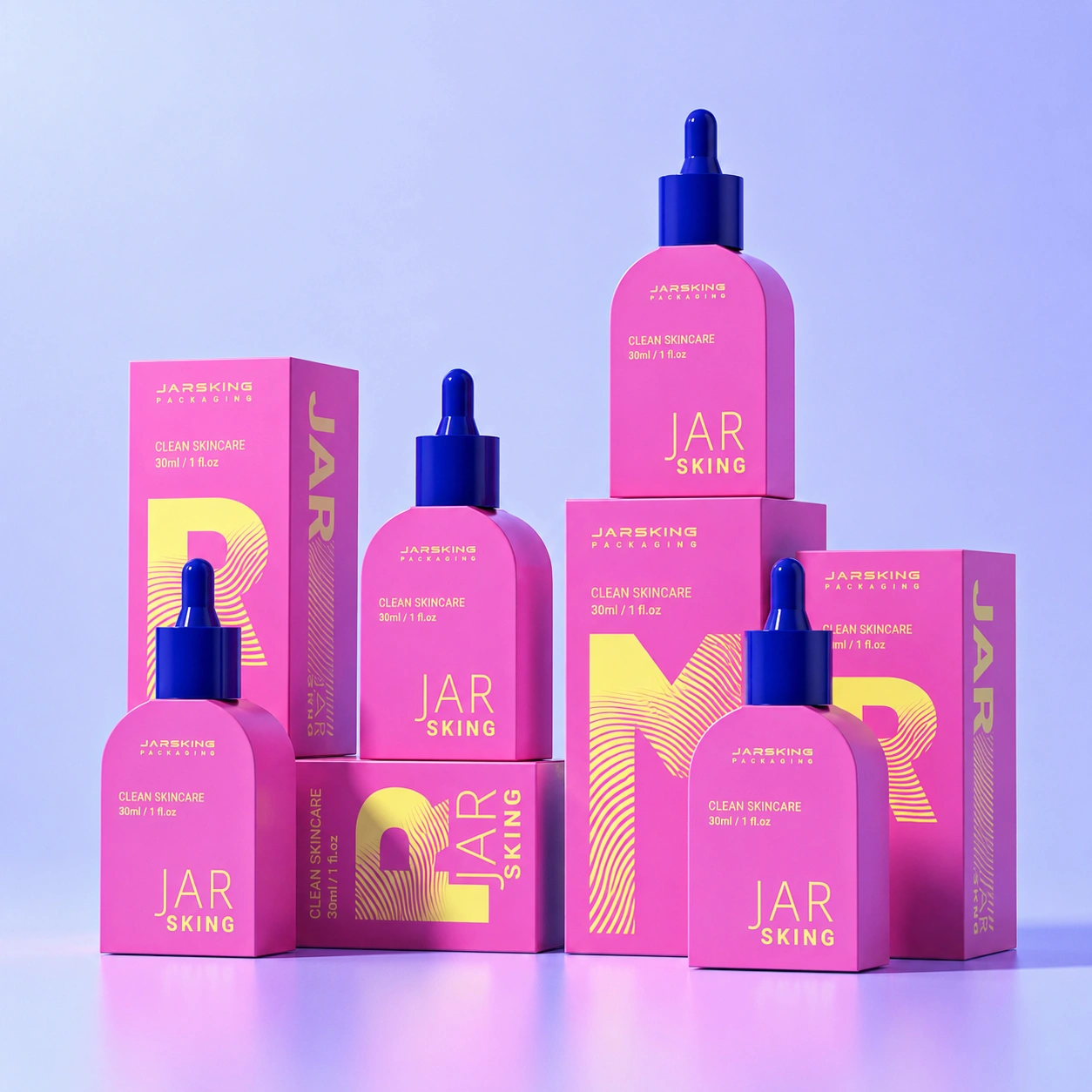 unique serum bottle with box