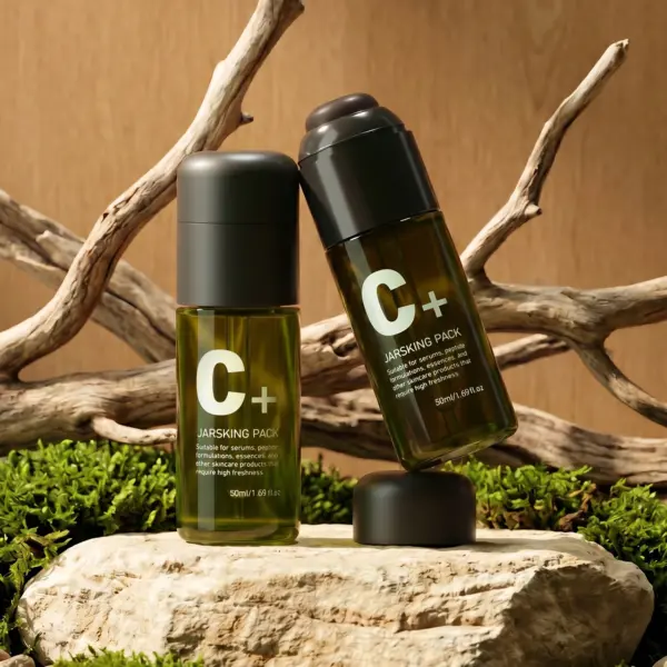 1.69 oz plastic serum bottle with dome cap