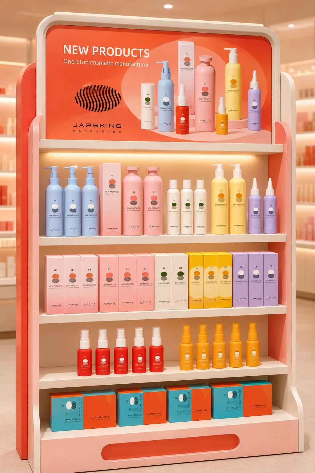 Mass-market beauty packaging designed for U.S. retailers