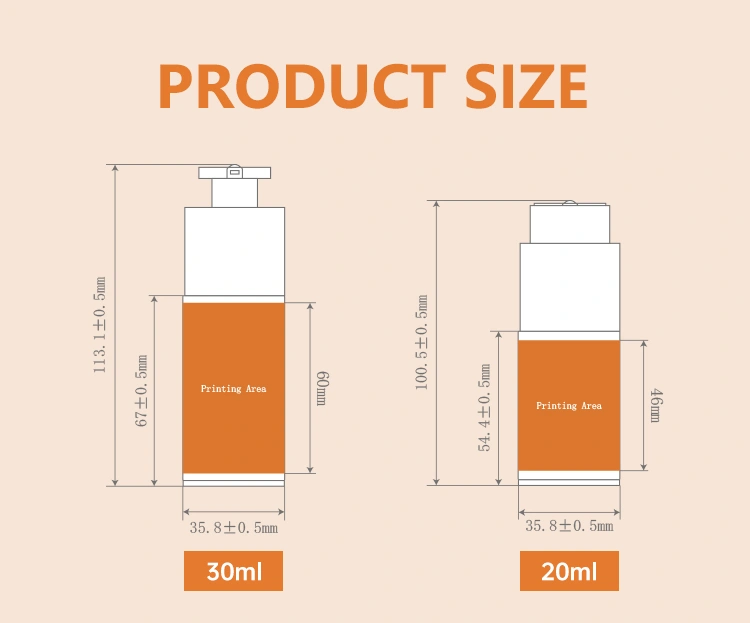 skincare airless pump bottle