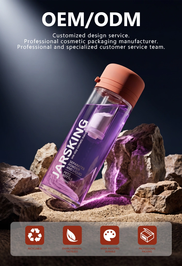 powder and liquid separated bottles custom