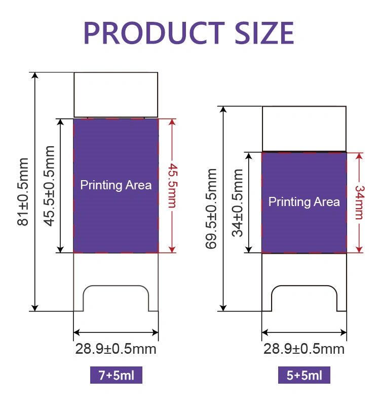 5+5ml dual compartment bottle