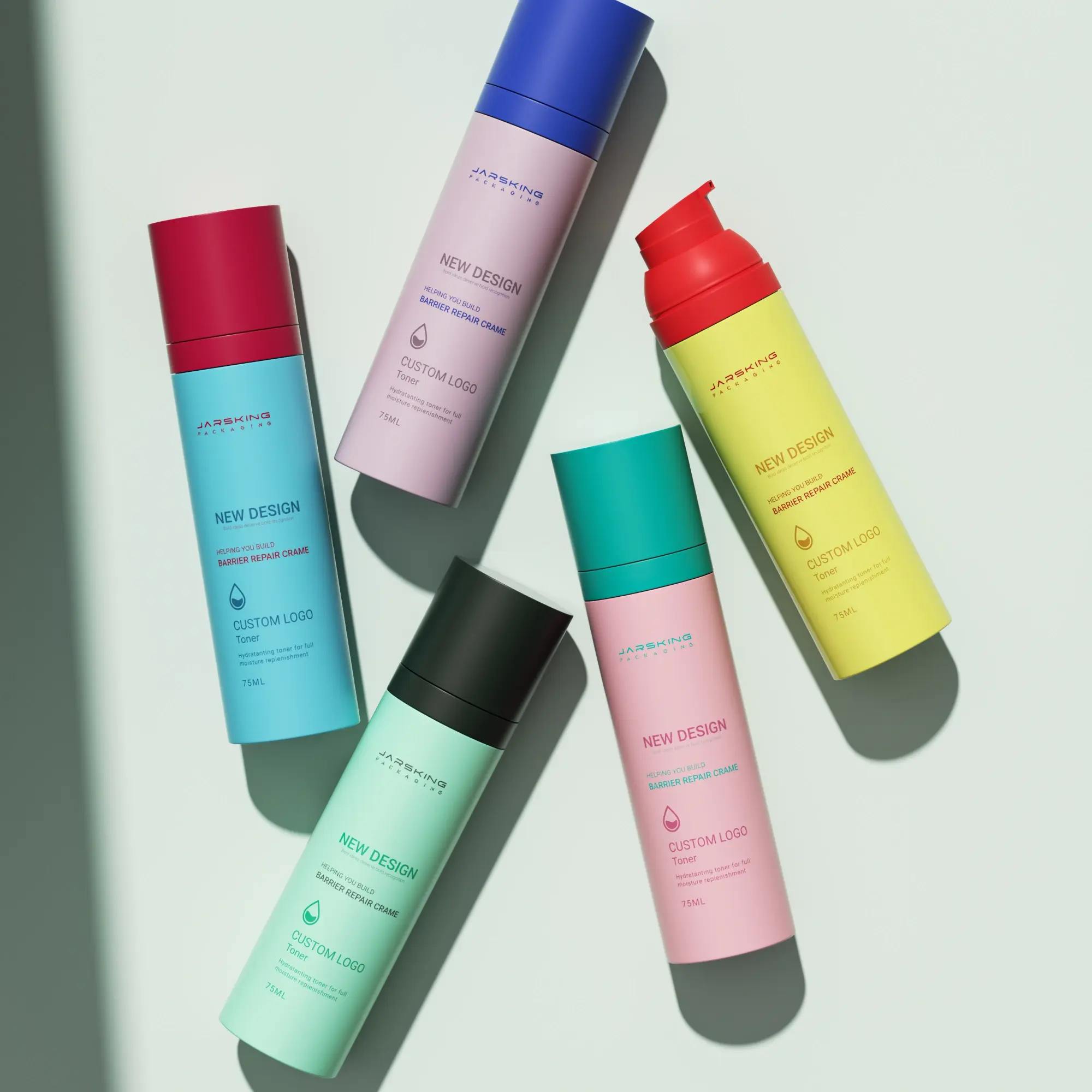 cylindrical all plastic cosmetic dispenser