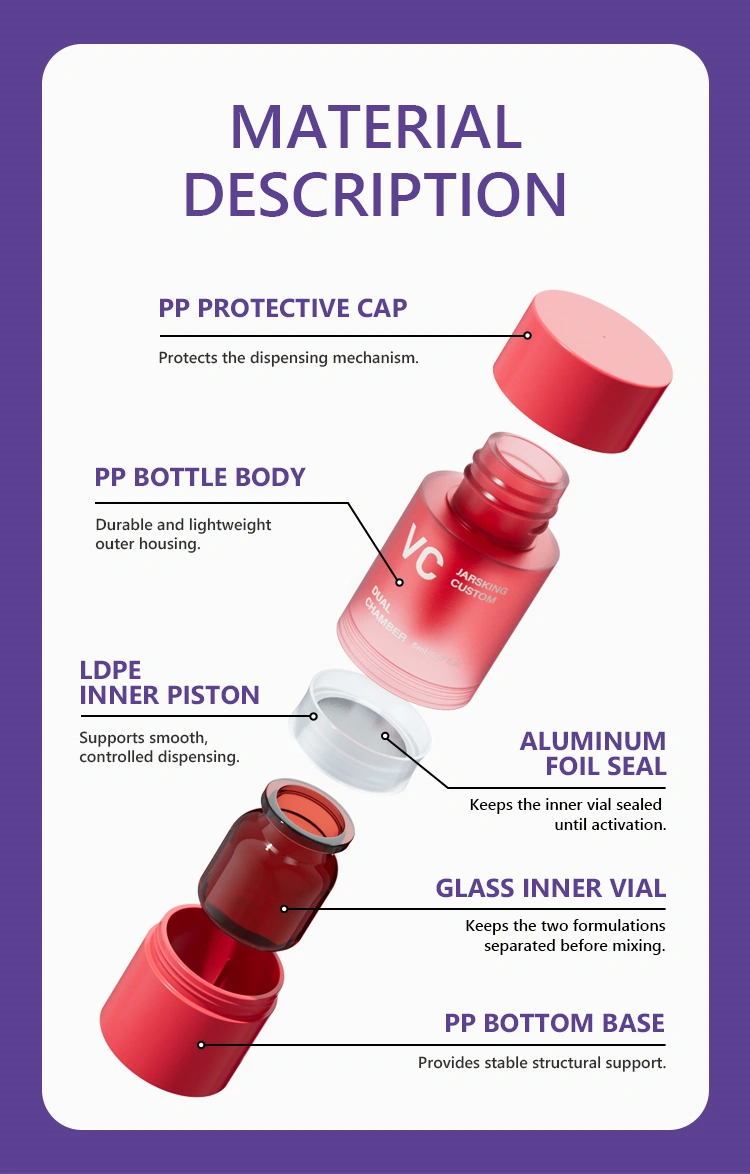 OEM separate chamber cosmetic bottles